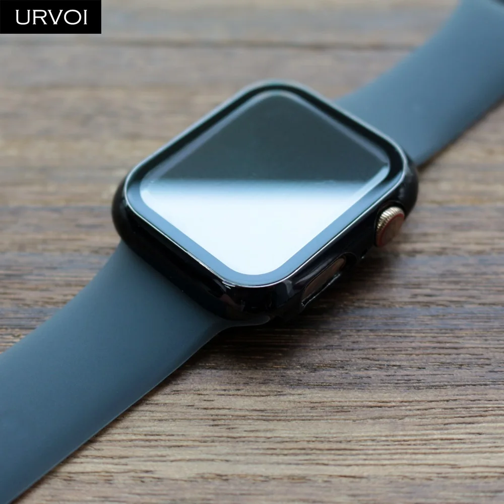 URVOI полный Чехол для Apple Watch series 5 4 3 2 пластиковый бампер жесткая рамка крышка с