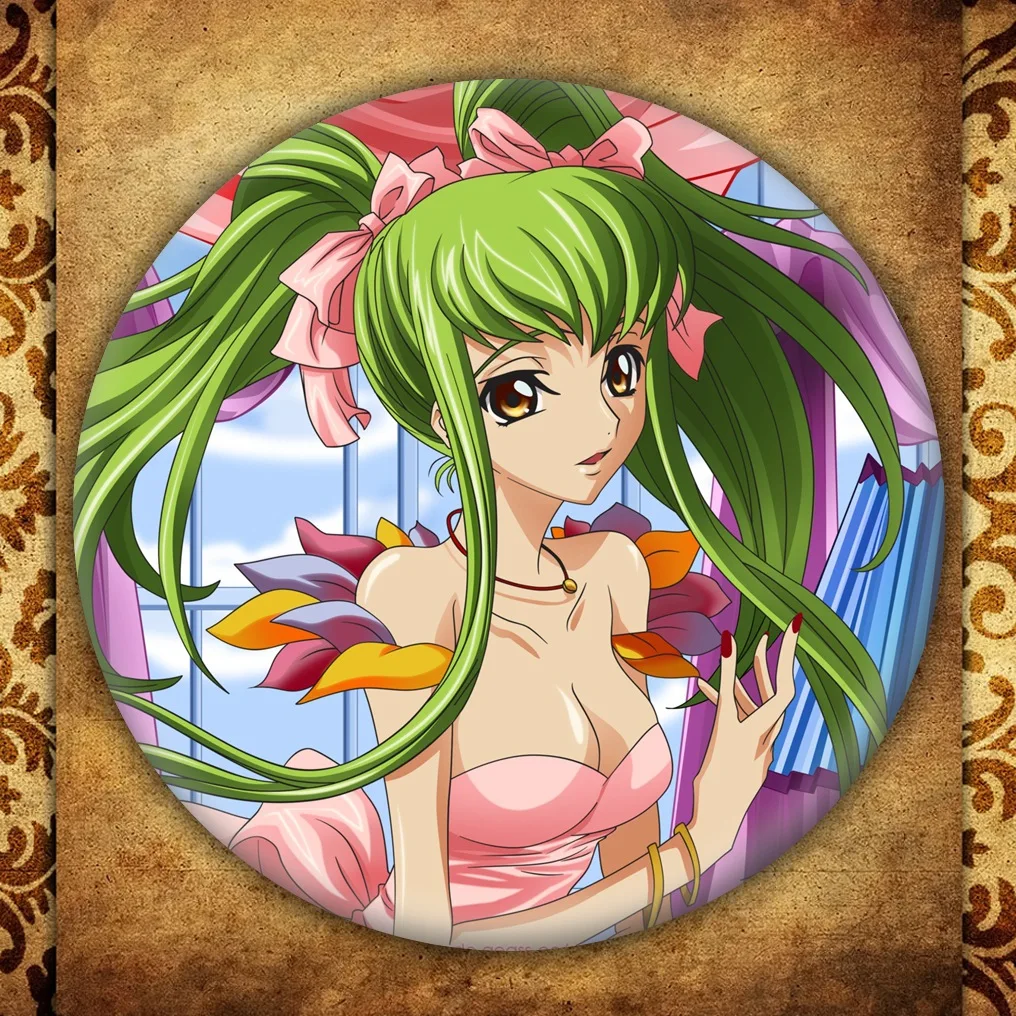 Короткая футболка с героями из японского аниме CODE GEASS Lelouch of the Rebellion бейдж