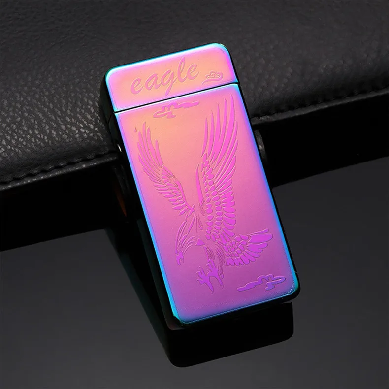 Двойной крест дуга электронная USB Зажигалка металлическая зарядка ветрозащитные, импульсные электрические зажигалки оптом более выгодные