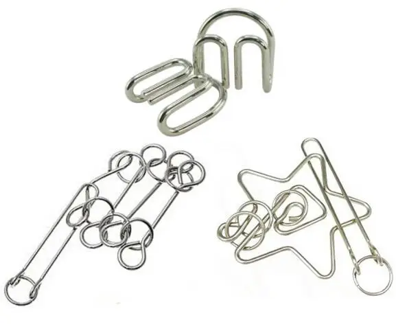 3 шт./компл. IQ Волшебная металлическая проволока головоломка традиционный