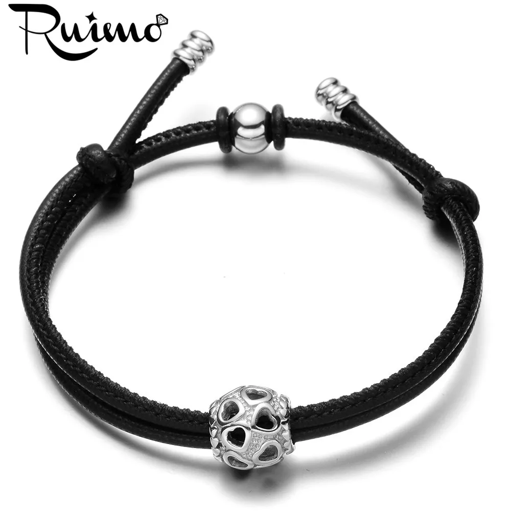 Мужские браслеты RUIMO из нержавеющей стали 316L 4 модели круглые полые регулируемые 2