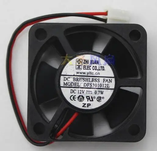

Original DFS301012L 12V 0.7W 3CM 30*30*10mm two-wire cooling fan