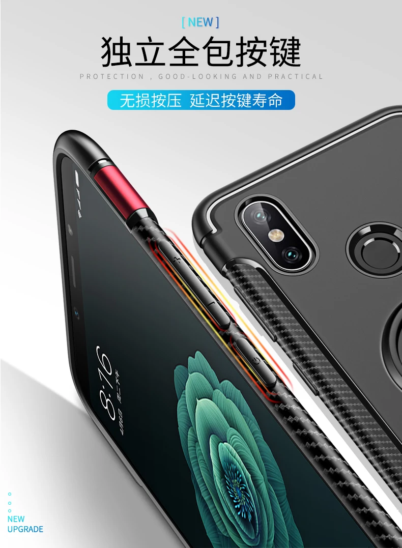 Для Xiaomi Pocophone F1 Чехол Жесткий ПК + силикон с подставкой Кольцо Магнит гибридный