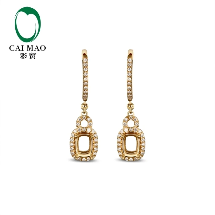 CaiMao полу крепление огранки подушки и 0.54ct бриллиант 14k желтое золото драгоценный