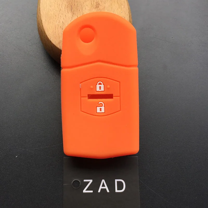Чехол для автомобильного ключа ZAD силиконовый резиновый чехол с 2 кнопками MAZDA 3 5 6