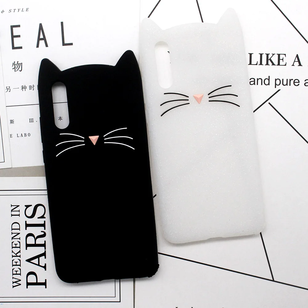 Original Fashion 3D Cute Silicon For Huawei P20 Lite Case Cover Beard Cat Cases P8 P9 lite 2017 Y7 Prime P10 Pro |