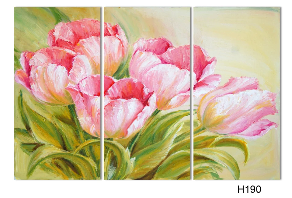 Luxry горячая Распродажа Современная масляная краска цветы тюльпана домашняя
