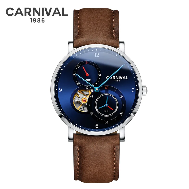 CARNIVAL Новинка Топ мужские часы бренд Роскошные автоматические механические