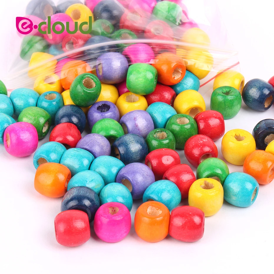 100Pcs/Bag5mm мульти Цвет круглые деревянные страх дредлоки для увеличения объема