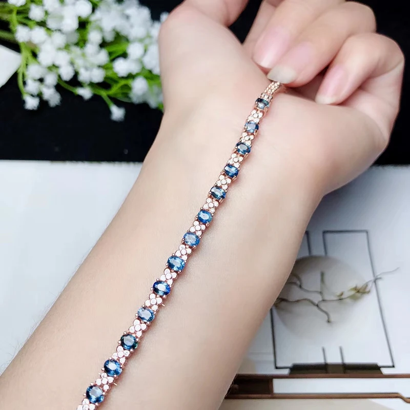 CoLife Jewelry Sterling Silver Sapphire Bracelet for Office Woman Natural Gemstone 925 | Украшения и аксессуары