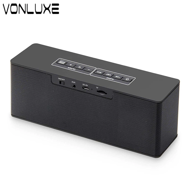 Портативный Bluetooth Динамик 10 Вт kalonki со светодиодной Дисплей fm Радио будильник MIC