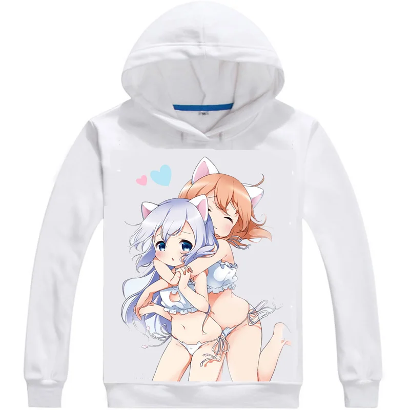Это заказ толстовки с капюшоном в виде кролика многостильная толстовка GochiUsa Gochumon