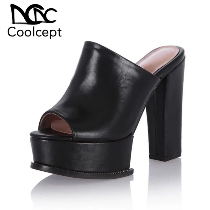 CoolCept/пикантные женские босоножки на высоком каблуке Шлепанцы платформе с