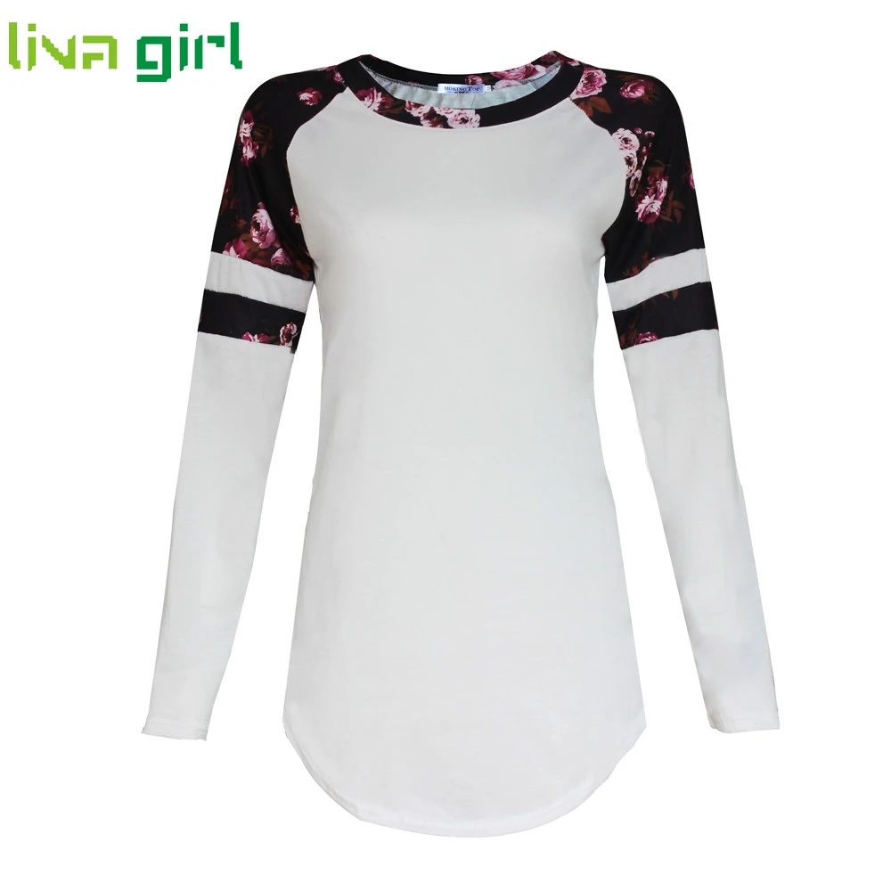 2017 Женская футболка для пешего туризма с цветочным принтом топ длинными рукавами