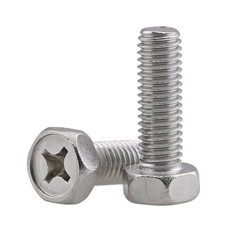 5pcs M6 304 Stainless steel Phillips screw pocket hex head bolt Hexagon screws 8mm-60mm Length | Обустройство дома
