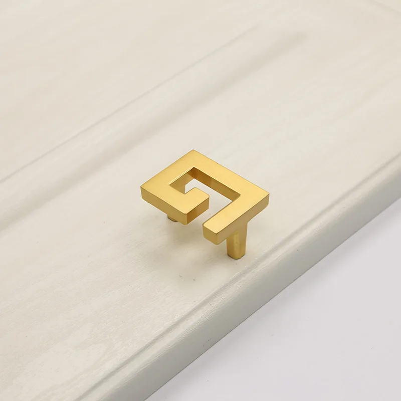 JD New Chinese Zinc Alloy Door Wardrobe Brushed Brass Door Handle Gold Cabinet Drawer Door Handle Furniture Handle Hardware