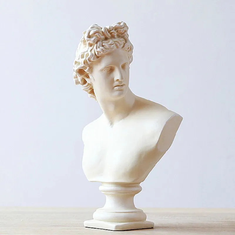 

Apollo Venus David Bust Statue Greek Mythology Resin Craftwork Office Hotel Clubhouse Living Room Decoration Gift L2170