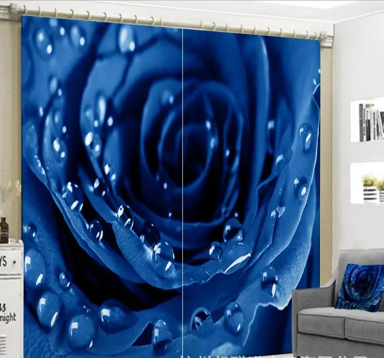 

3D Window Curtains Blue demon Digital print Luxury Blackout living room wedding bedroom Cortinas Drapes Rideaux pillowcase