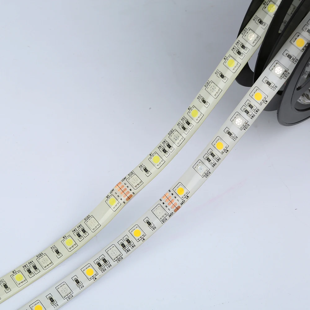 DC24V RGBW Светодиодная лента 5050 SMD 12 мм PCB 5 м 60 светодиодов/M гибкие светодиодные ленты веревки в полоску освещение rgbww RGB теплый белый Новые