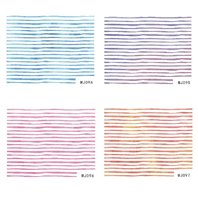 Наклейки для дизайна ногтей Переводные переводные наклейки с радужными линиями