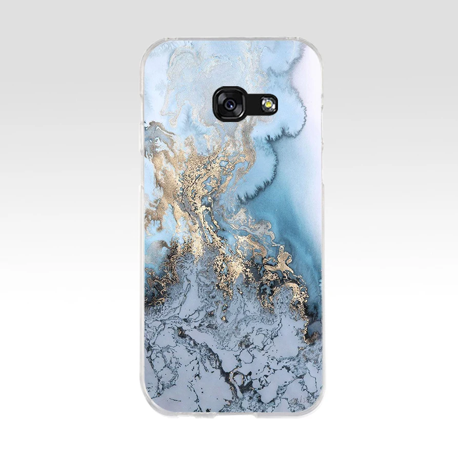 26AQ Pink Blue Ink Marble Soft Silicone Tpu Cover phone Case for Samsung galaxy a3 a5 2016 2017 a6 A8 2018 | Мобильные телефоны и