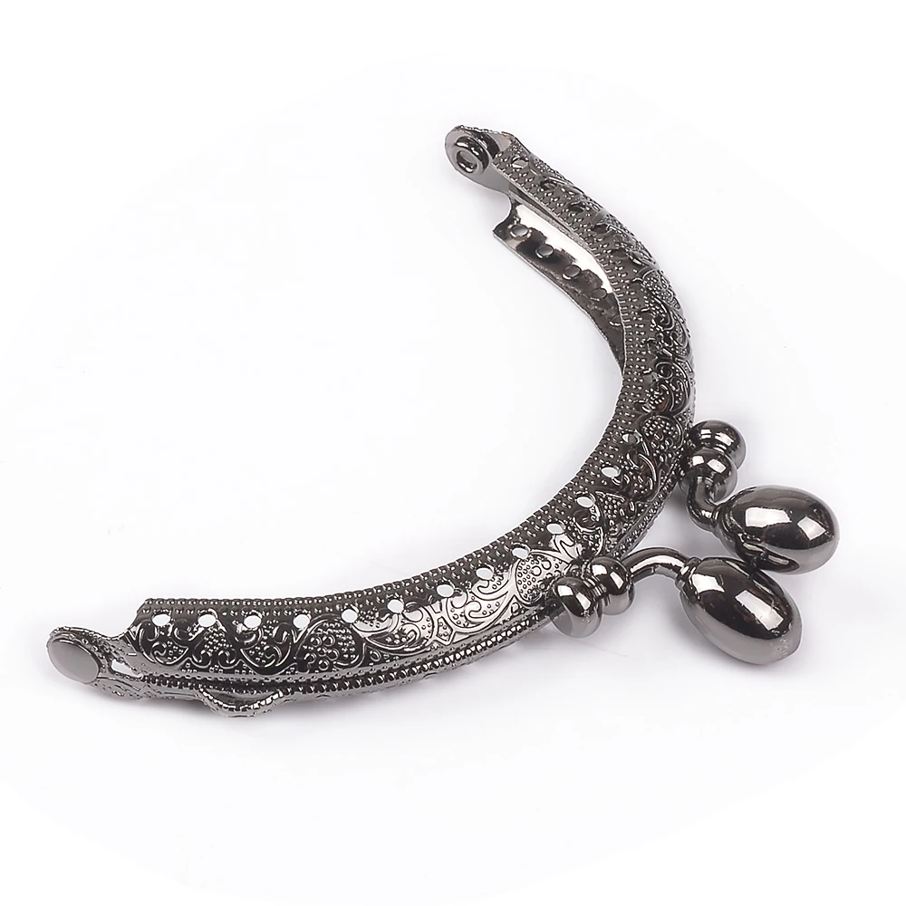 8.5cm Retro Round Metal Purse Frame Handle for Clutch Bag Coin Kiss Clasp Lock Antique Bronze Hardware Bag Accessory