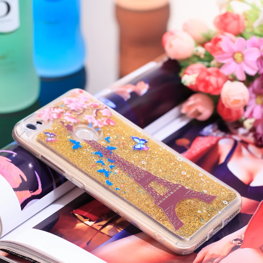 Чехол сверкающий с блестками для Xiaomi Redmi Примечание 5A Prime Liquid Quicksand чехол телефона