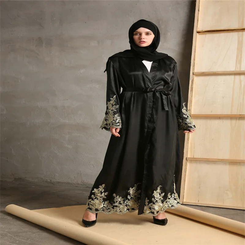 Женское платье мессенджер с вышивкой спереди платья абайя Рамадана