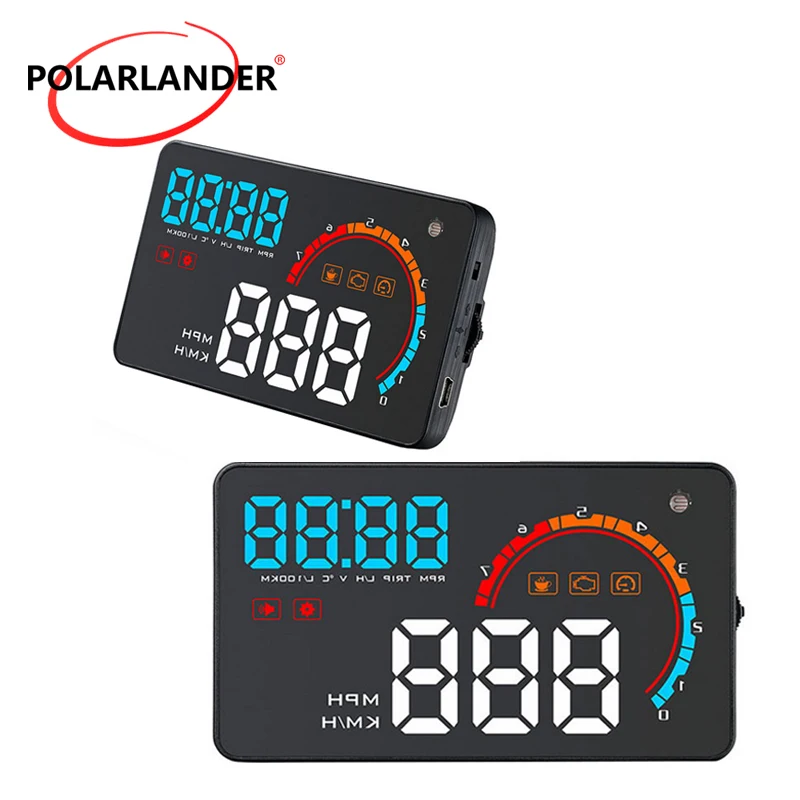 Цифровой проекционный Спидометр Head Up Display 4 &quotмногоцветный OBD2 D2000 проводной