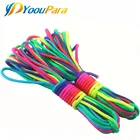 YoouPara 4 мм радужный паракорд Nylom 7 стоит 550 фунтов веревка для наружного возникновения палатки DIY браслет Cuerda Escalada шнур