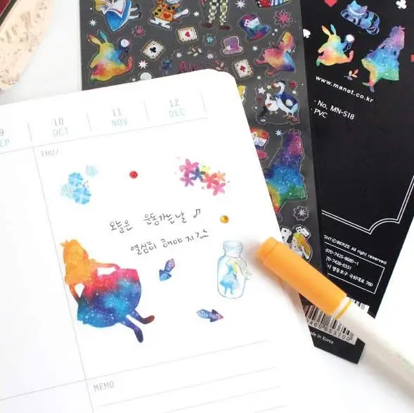 1 шт Kawaii девушки Алиса в стране чудес декоративные наклейки клей наклейки для скрапбукинга DIY наклейки этикетки канцелярские товары