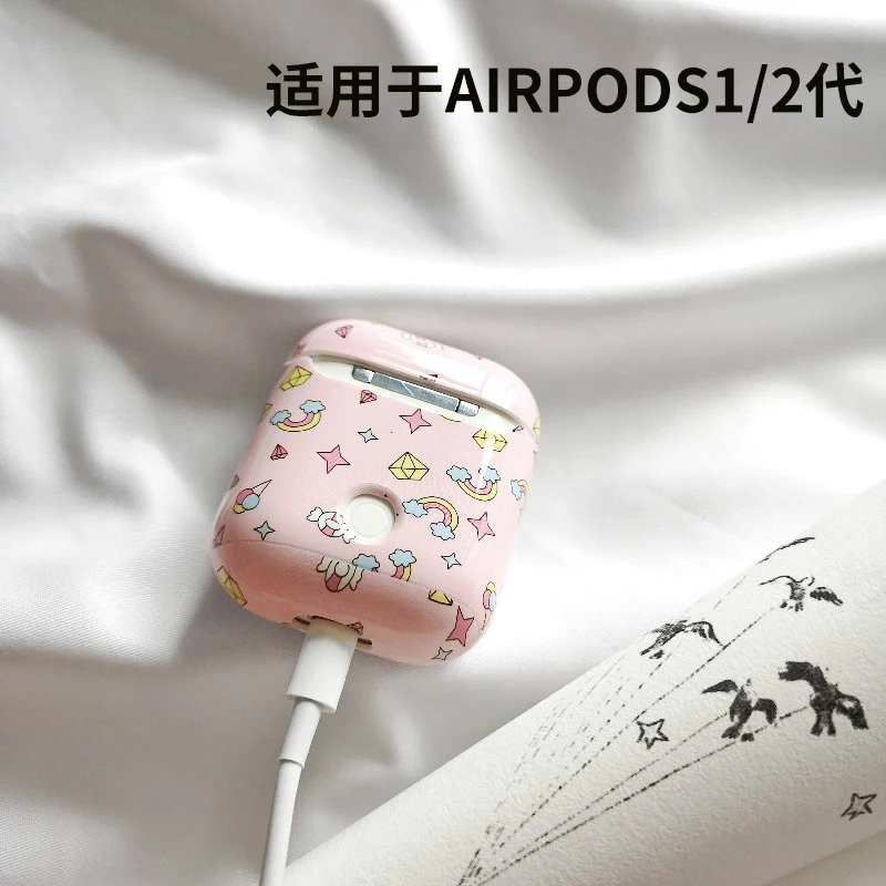 Airpods чехол Единорог Airpods1 / 2 Беспроводная Bluetooth гарнитура розовый девичий ветер