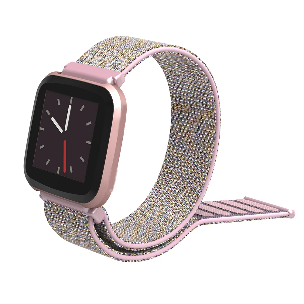 Плетеный Нейлоновый мягкий ремешок для наручных часов смарт браслета Fitbit Versa