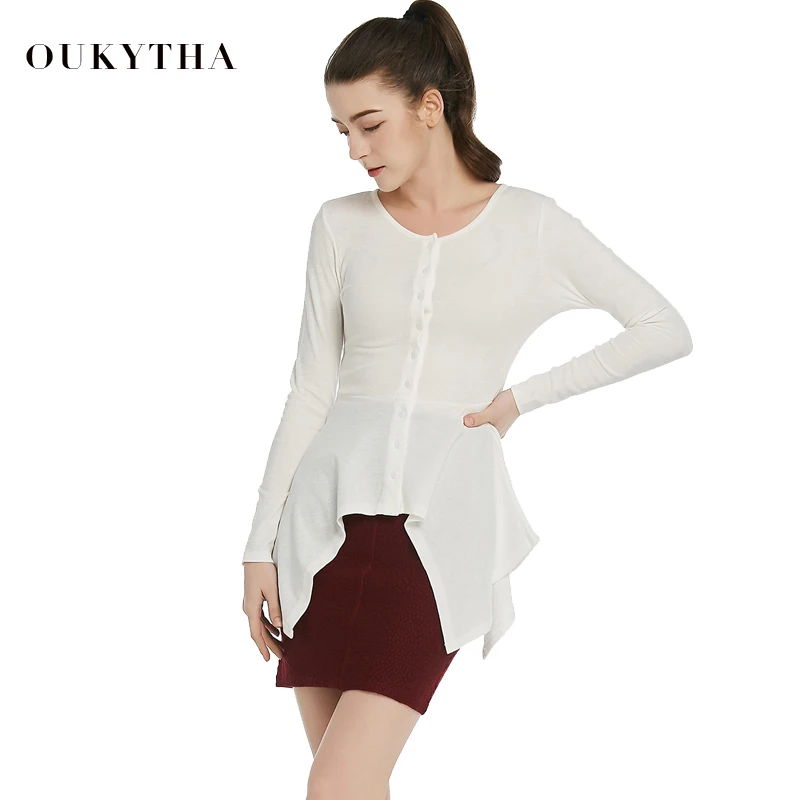 Женская Асимметричная куртка на пуговицах черная хлопковая приталенная в