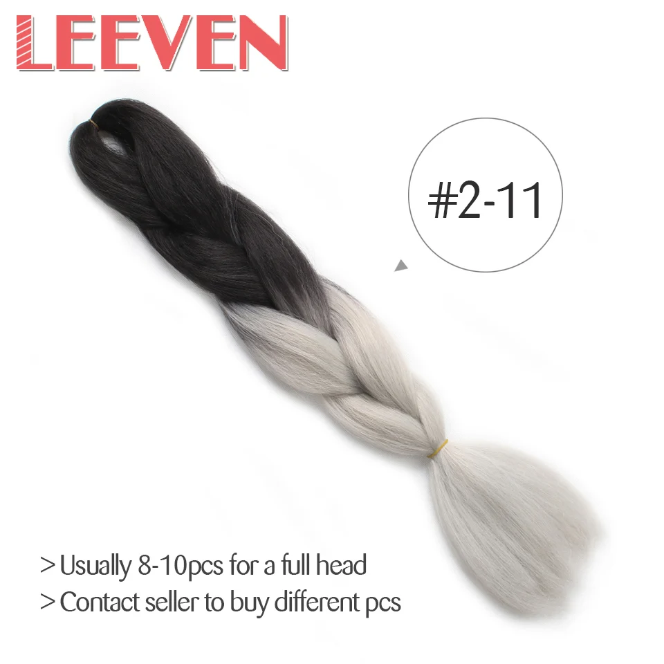 Leeven, 24 дюйма, огромные косички, волосы, синтетические, Омбре, косички, наращивание волос, 1 шт., крючком, косички, волосы, выразительное волокно, голубой, розовый - Цвет: T1B/4/30
