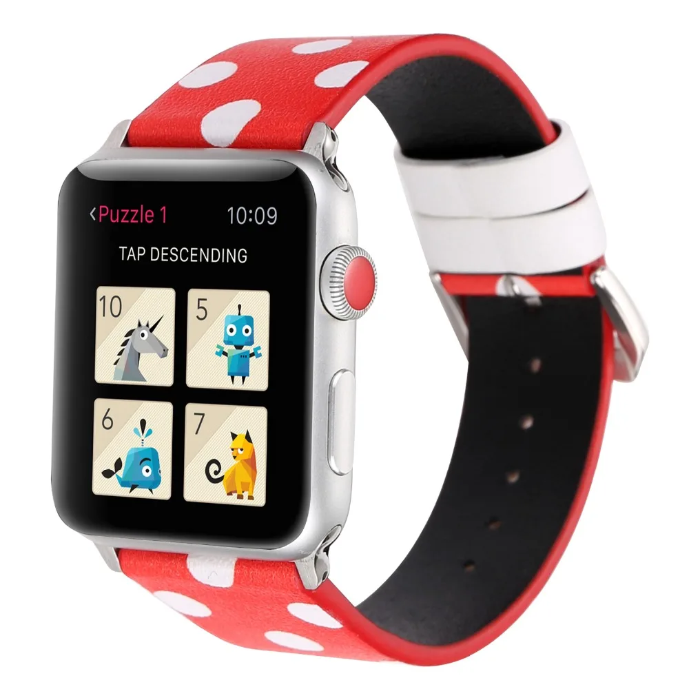 Кожаный ремешок для Apple watch band 40 мм 44 волнистый точечный браслет iWatch 38 42 series 3 4 5 se 6 |