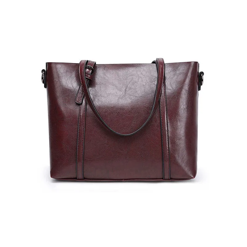 Модные женские туфли плеча масло воск натуральная кожа Большой Ёмкость сумка