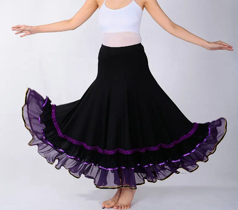 Женская юбка для бальных танцев девочек длинная Современный Стандартный Вальс