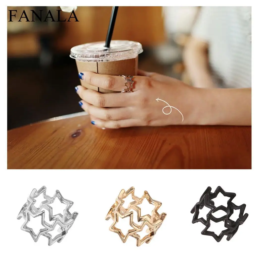 Finger Casual Hollow Out Five-Pointed Star Ring Index Women | Украшения и аксессуары
