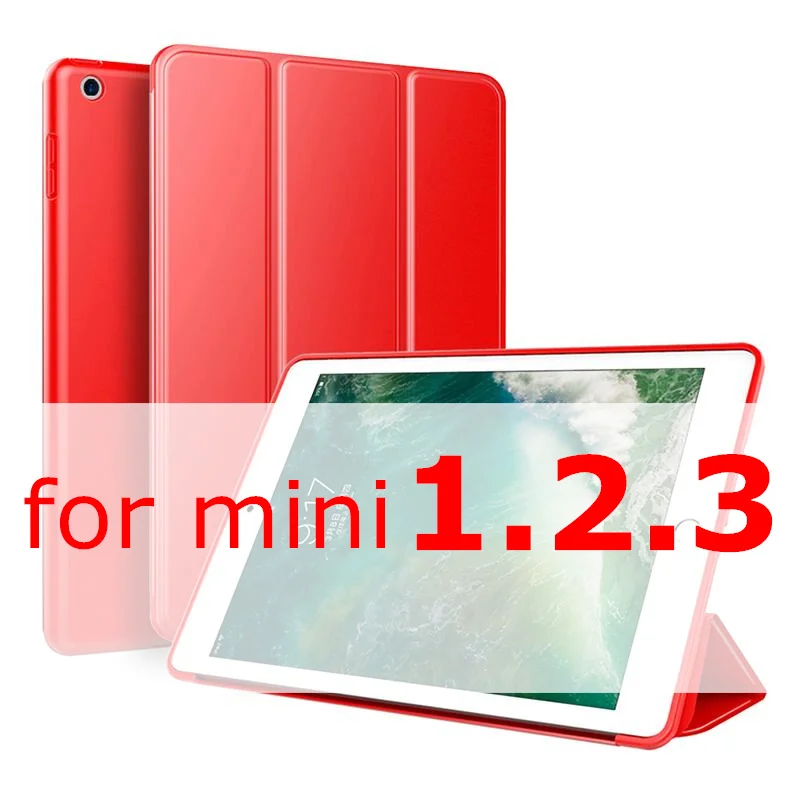 mini 123 Red SUREHIN хороший pu кожаный чехол для apple iPad mini 5 4 3 2 1 чехол умный мягкий тонкий защитный Магнитный чехол для iPad mini 5 Чехол - Цвет: mini 123 Red