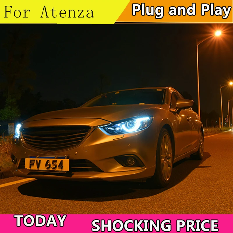 Doxa автомобильный Стайлинг для Mazda6 2014 2017 Atenza светодиодный ные фары Mazda 6 DRL Объектив