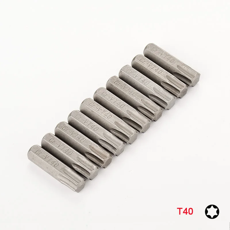 T40 10 или 8 шт. отвертка Torx Набор бит 1/4 шестигранный хвостовик звезда T8 T10 T15 T20 T25 T30 T35 T40 отвертка Биты для дома ручные инструменты - Цвет: T40