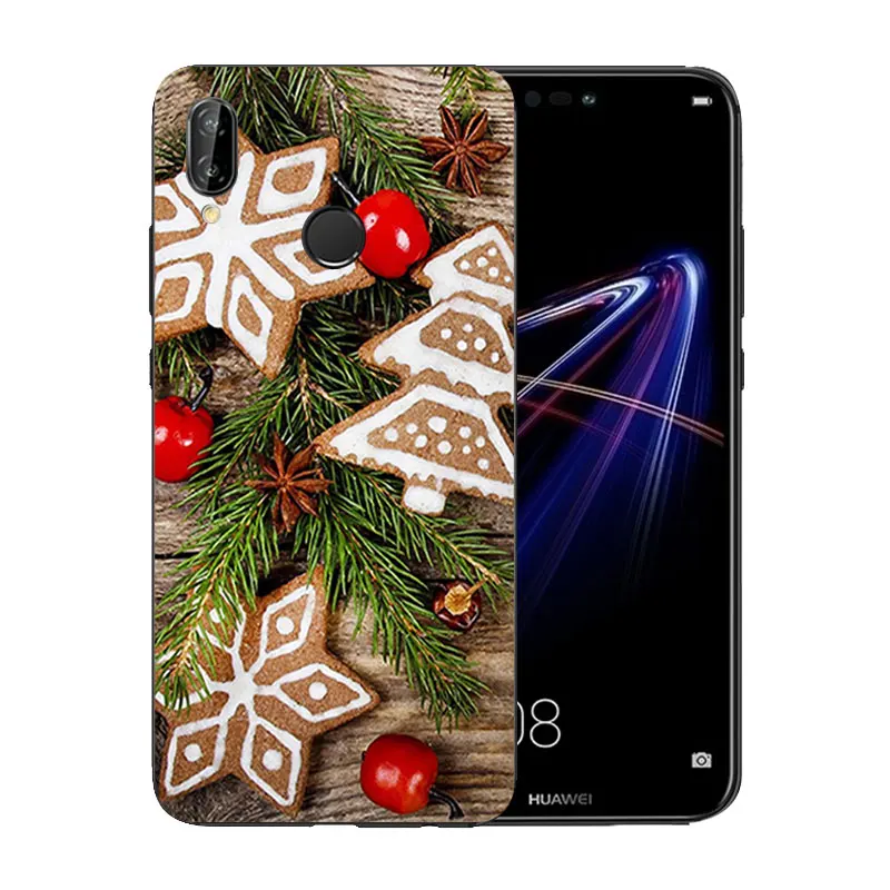 for Huawei P20 Lite Anti-knock Back Cover 5.84 inch nova 3e Merry X'MAS Pattern Slim Full Protection Case P20Lite |