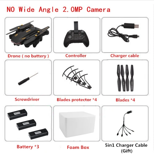 2.0MP 3B Foam Box VISUO XS809S складной селфи Дрон с камерой FPV Дроны с камерой HD XS809HW Модернизированный Дрон RC Квадрокоптер Вертолет VS E58 - Цвет: 2.0MP 3B Foam Box