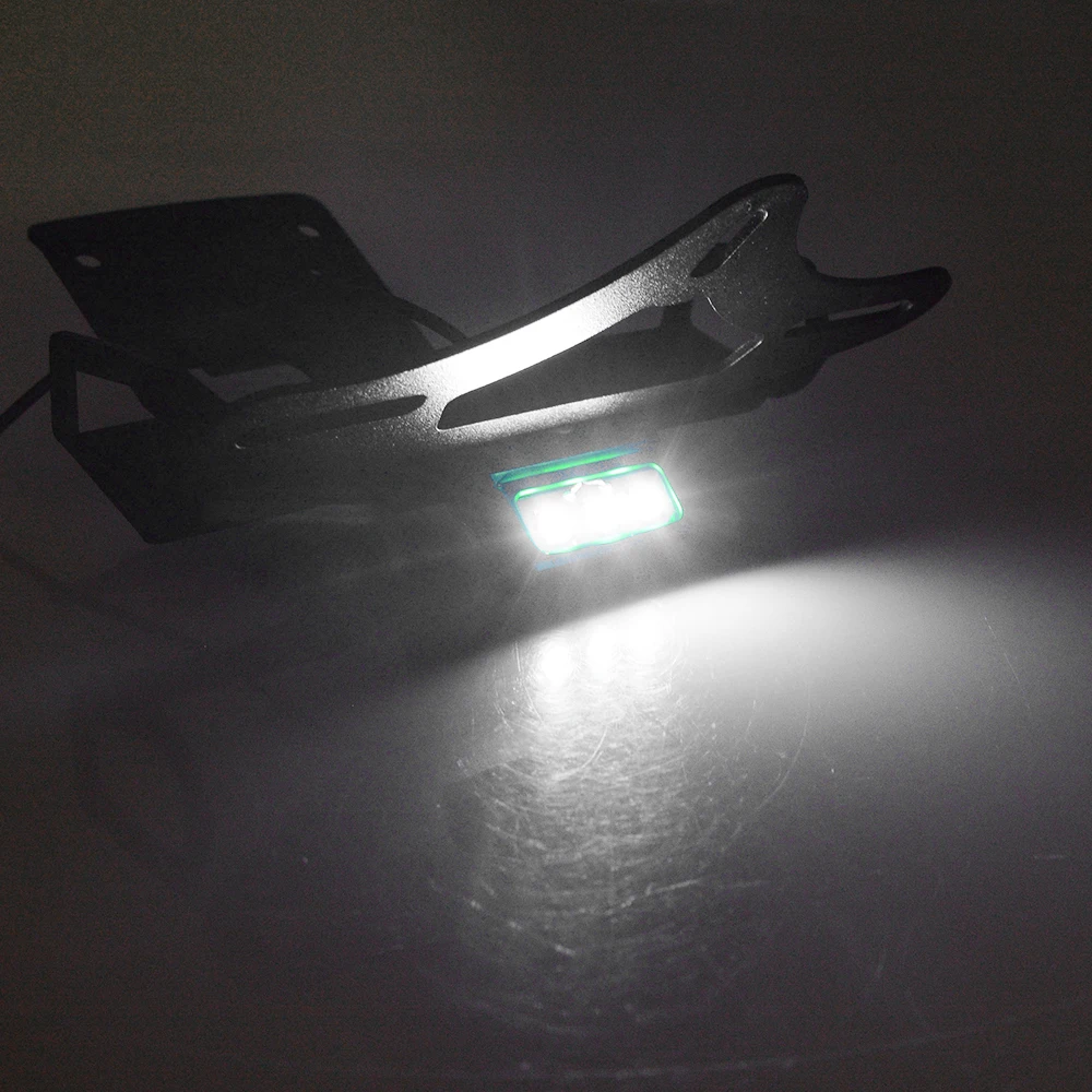 CNC Мотоцикл Регулируемый угол номерной знак рамка держатель кронштейн LED свет