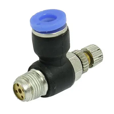 

6mm Tube Quick Connector 1/8" PT Thread Speed Control Air Valve Throttle 2 Pcs