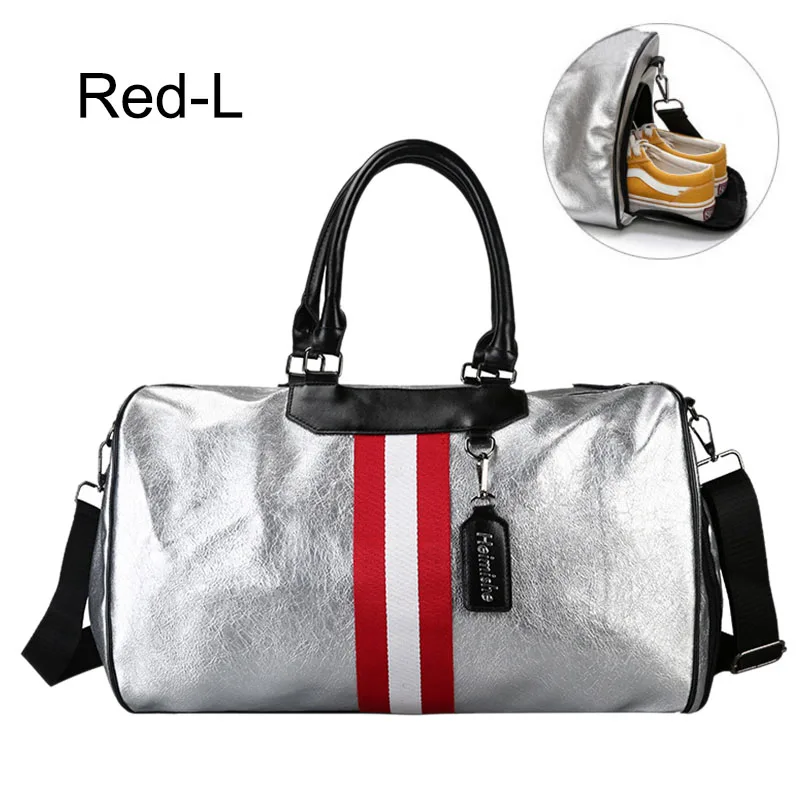 Shoes Style Red L Серебряная спортивная сумка Дамский багаж в упаковке Bag in дорожные сумки с биркой вещевой мешок кожаный Для Женщин Йога Фитнес sac de sport большой XA806WD - Цвет: Shoes Style Red L
