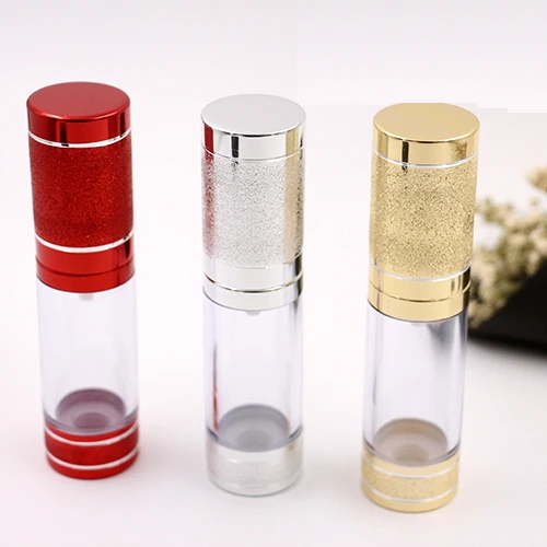 

15ml 20pcs Portable Empty Airless Pump Bottle AS Treatment Mini Travel Cosmetic Lotion Bottles Gold/Silver Cosmetic Container