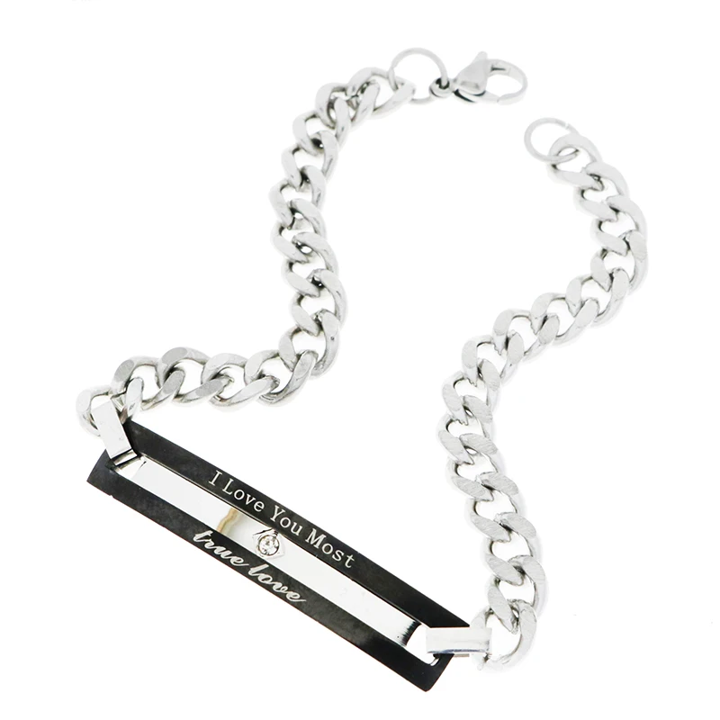 

Новое поступление браслеты для пар с лучшим подарком браслеты для женщин из нержавеющей стали мужские женские модные ювелирные изделия уни...