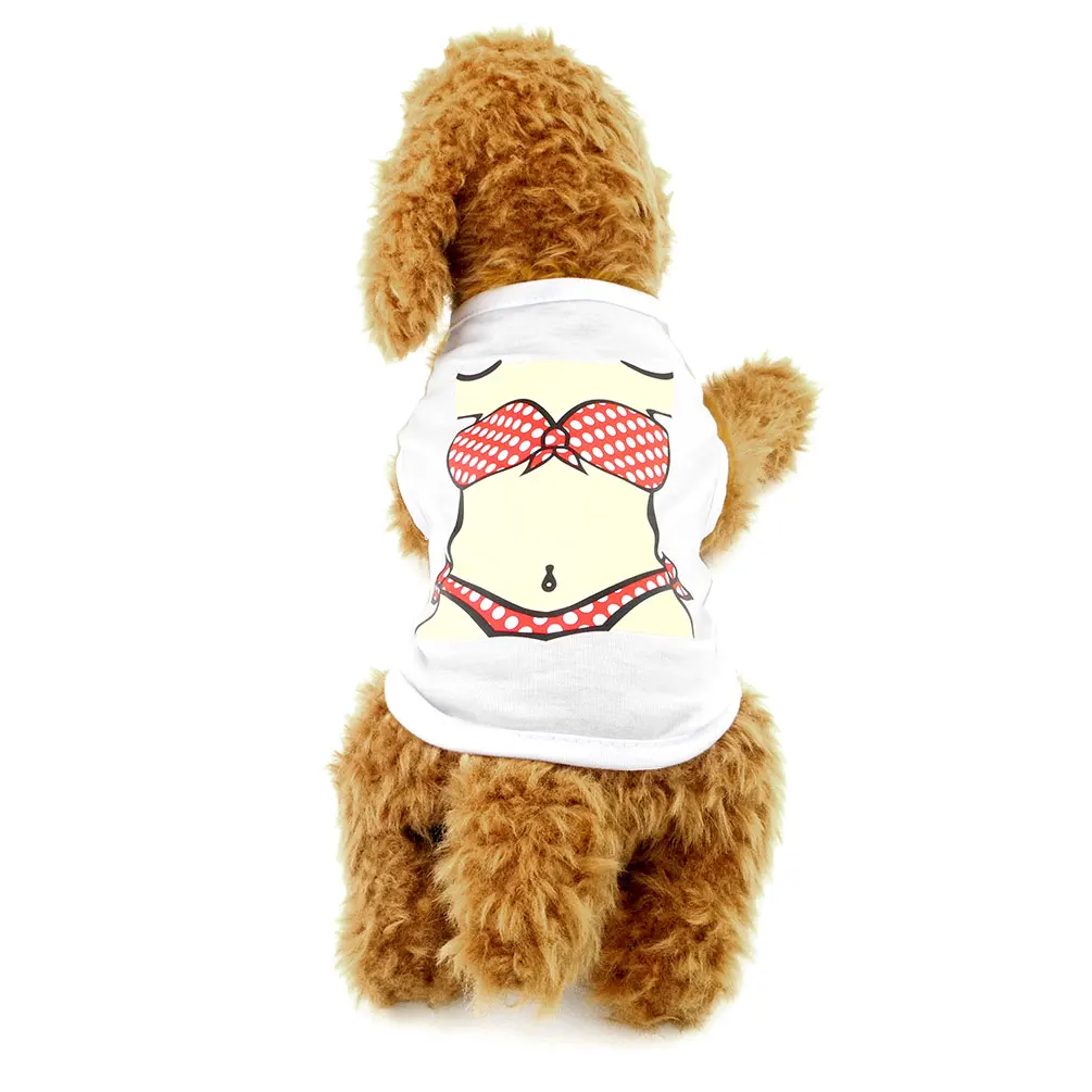 Малый Одежда Для Собак Щенок Рубашки Прохладный Мышцы Сексуальный Бикини Pattern